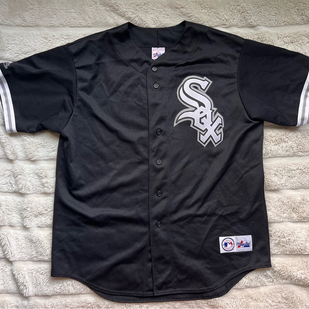 Vintage Chicago White Sox Black Majestic Mesh Jersey XL